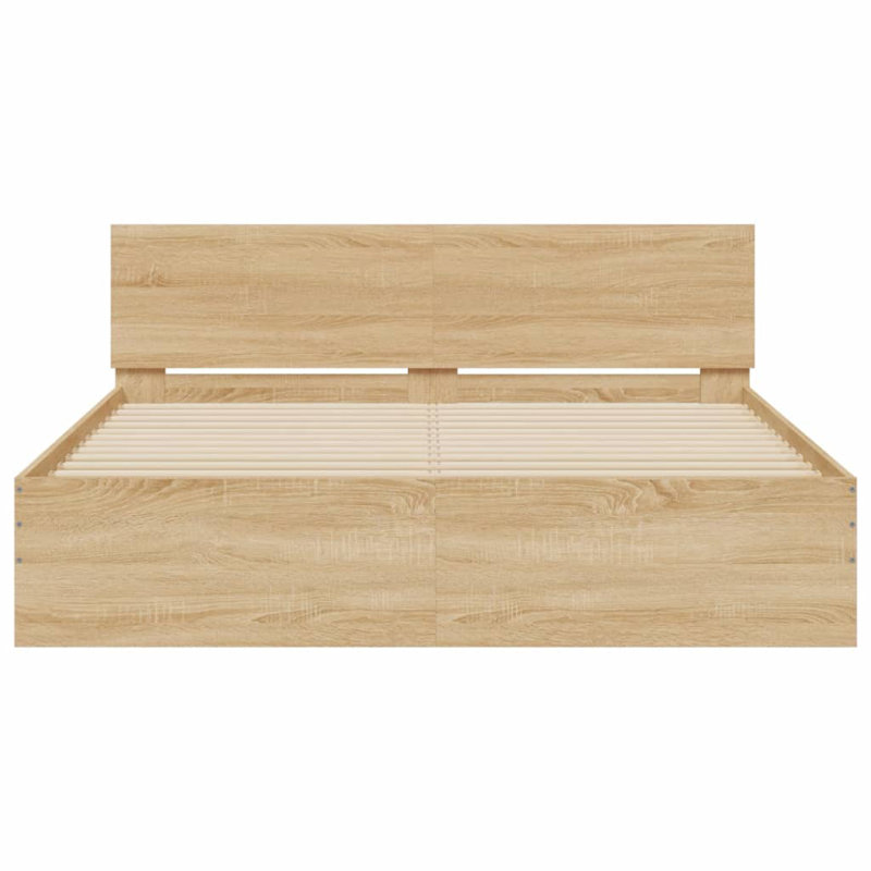 Nobue Bed, Sonoma Oak, King ( 150 x 200 cm)