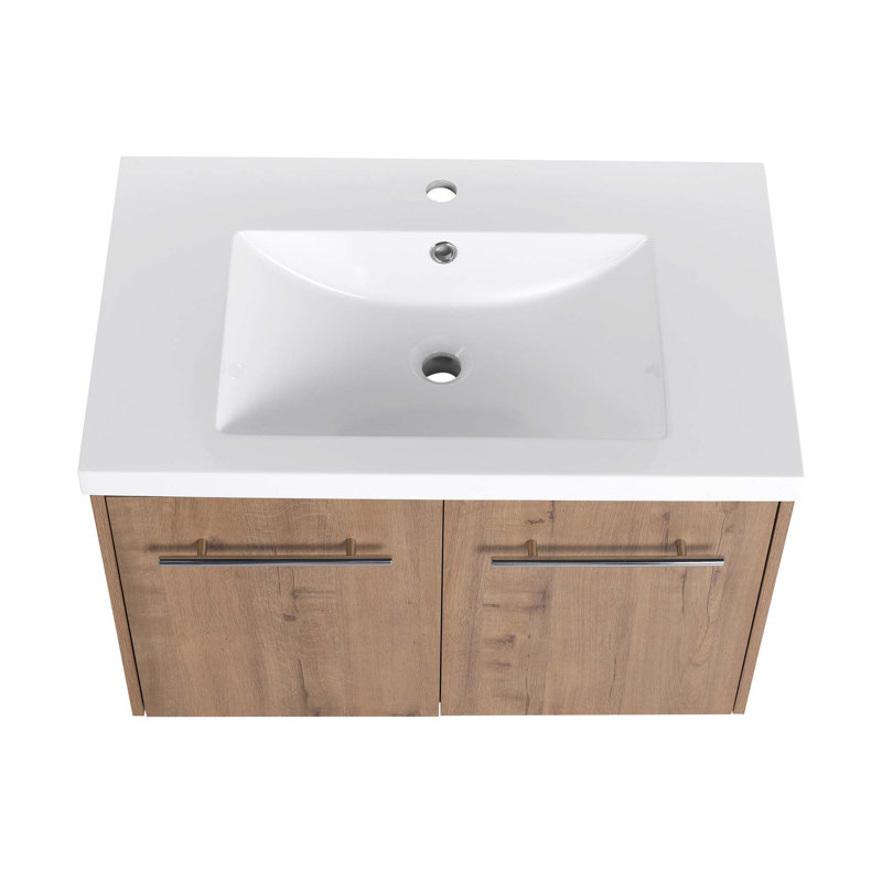 Meuble-lavabo à fermeture en douceur 30 po avec lavabo, pour petite salle de bain