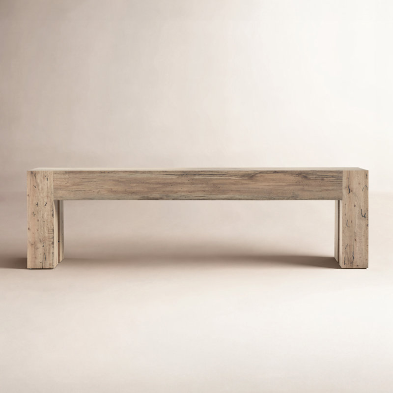 Abaso Console Table, Rustic Wormwood Oak, 33" H x 86" W x 20.25" D