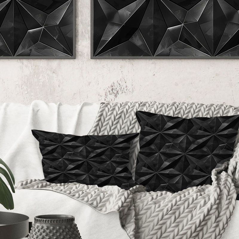 Coussin lombaire noir Midcentury Stars