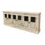 Buffet 93 po en bois massif vieilli 93 po avec six portes en verre