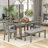 Sarinity 6 - Person Trestle Dining Set-2060346579