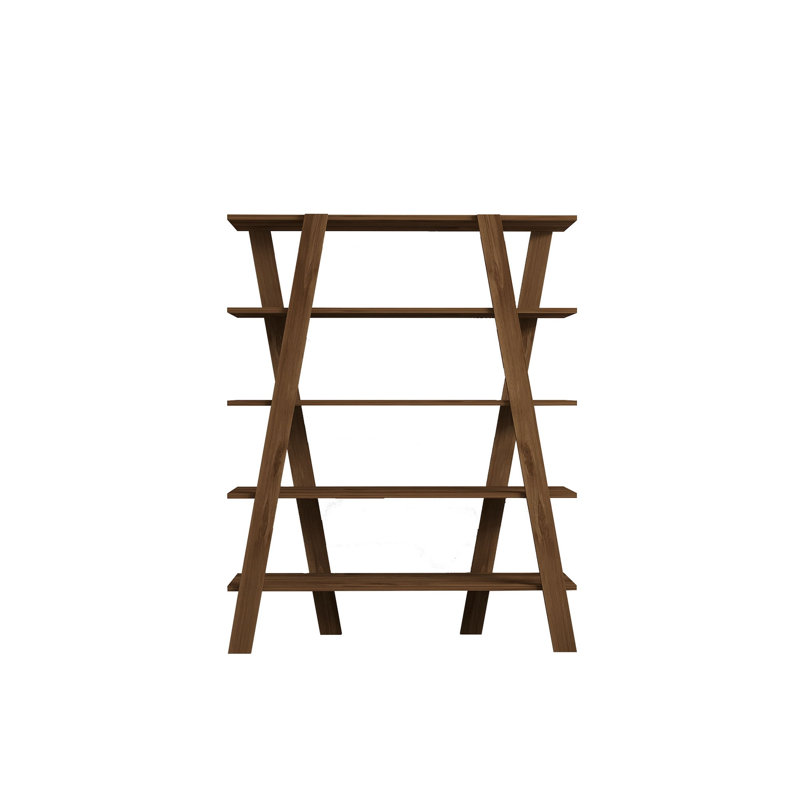 Modern Walnut Bookshelf with Numerous Shelves, 47.2 x 59.1 x 9.8 inches | 100% Melamine Coated Particle Board, Thickness: 0.7 inches | Stylish Storage Solution for Home or Office, Durable & Elegant Design