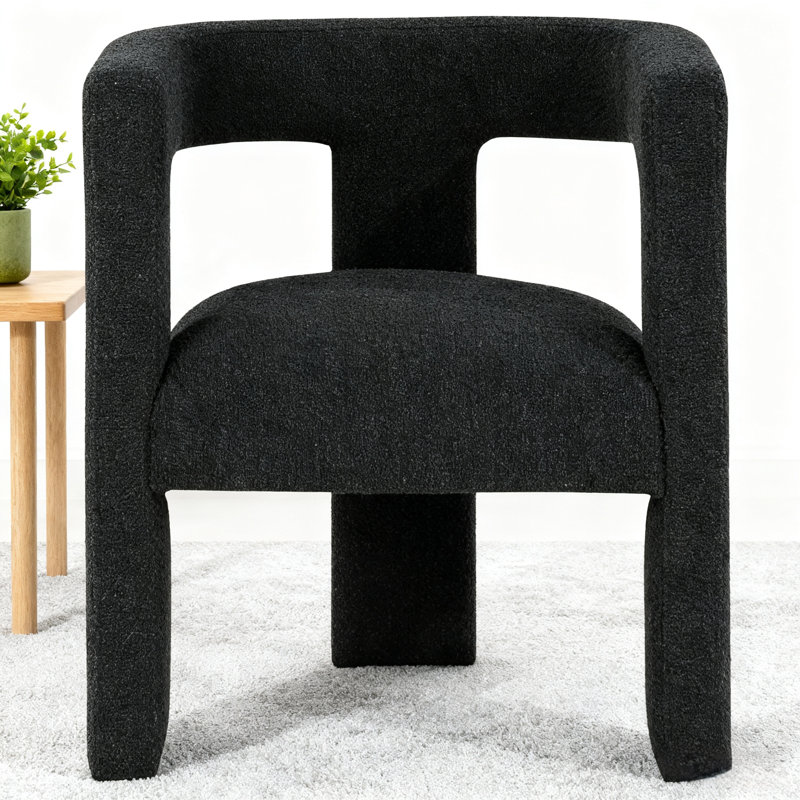 Chaise d'appoint rembourrée Modern, Noir