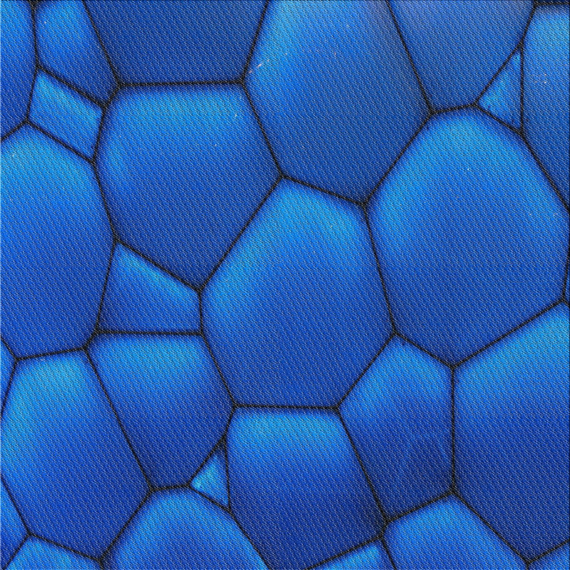 Tapis bleu tissé à la machine, Carré 6 pi