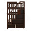 Lit superposé simple au-dessus de simple avec rangement et barrière de sécurité pour chambre à coucher, dortoir-1666886391