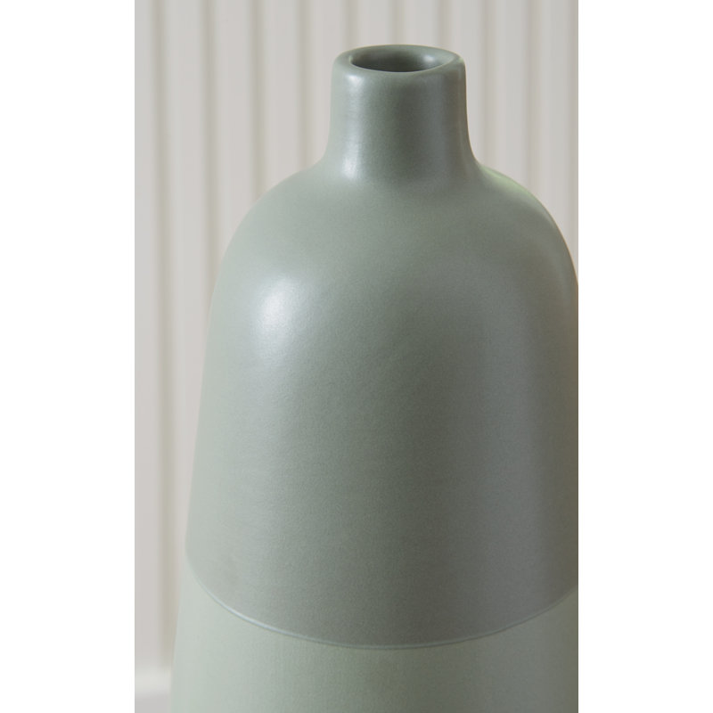 Tall Green Ceramic Decorative Table Vase