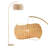 Wave 78 in. Arched Floor Lamp with Beige Wicker Shade, Gold Finish, LED Bulb Included, Mid Century Modern and Boho Style