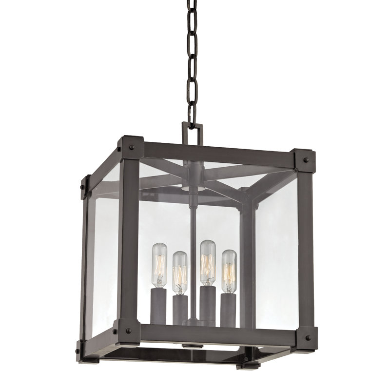 Forsyth 4 - Light Chandelier, 15.25" H x 12.25" W x 12.25" D, Polished Nickel