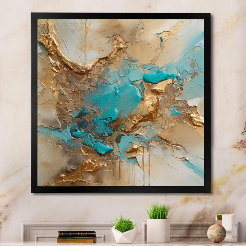 Encre Birkland Gold Blue Transcendent, Cadre photo noir, H 16 po x l 16 po x P 1 po