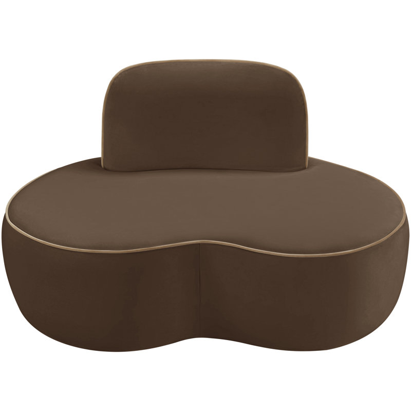 Chaise rembourrée en velours Swerve, Velours brun