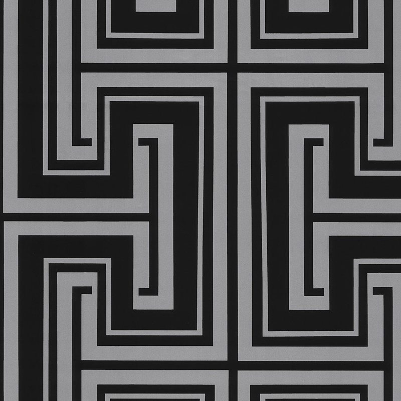 Papier peint protéase 32,7 pi x 20,5 po Heatherly, Argent/Noir