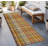 8' Runner Orange Plaid Washable Non Skid Indoor Outdoor Runner Rug