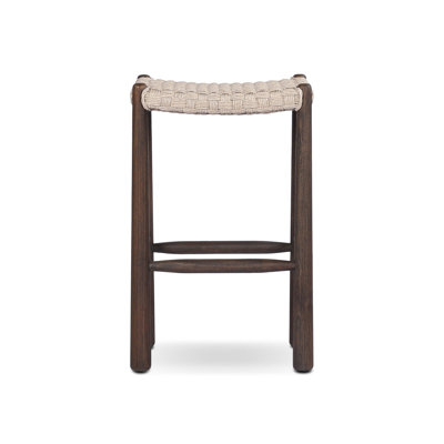 Savio Outdoor Stool-Dark Textured Woven-Counter by Amber Lewis x Four Hands