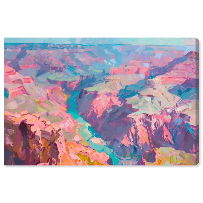 «Bright Canyon», impressionisme par Art Remedy, H 17 po x l 25 po, Cadre noir