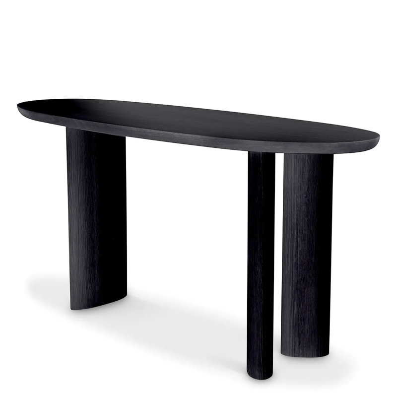 Lindner 61.61'' W Solid Wood Console Table, Black