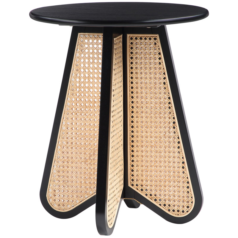 Solid Wood End Table, Black