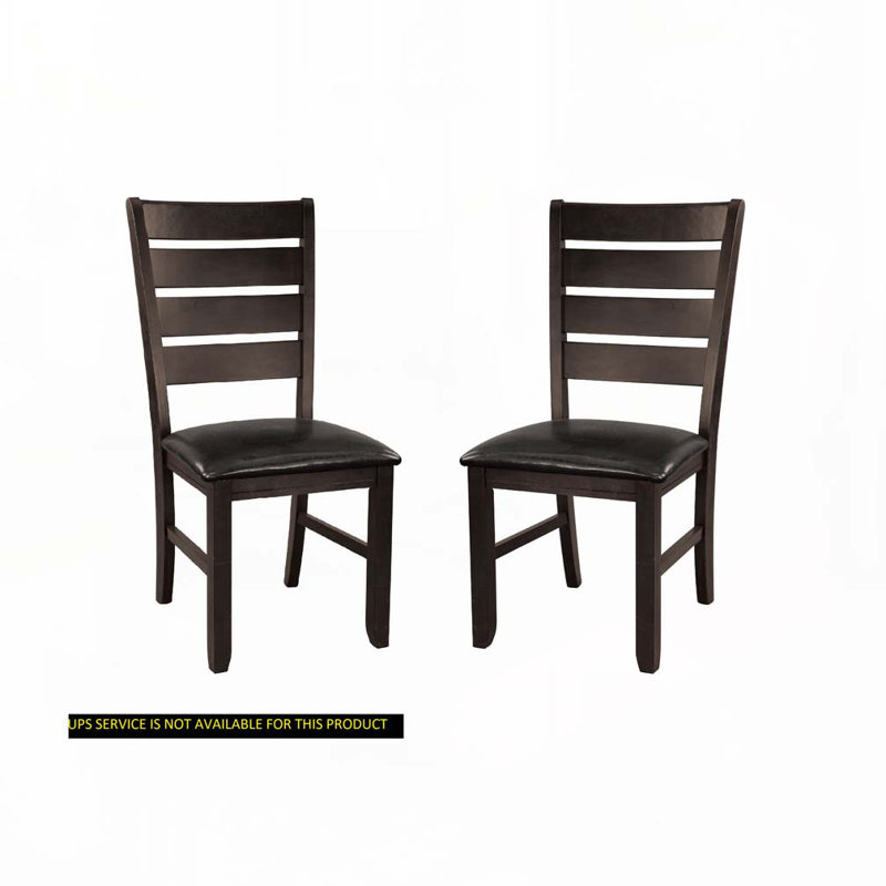 Ensemble de chaises de salle à manger rembourrées en similicuir avec dossier à lattes, base en bois