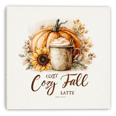 Warm Pumpkin Latte Moment Wrapped Canvas Wall Art