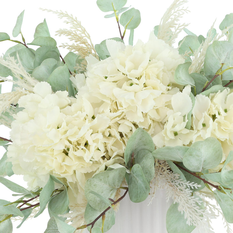 Hydrangea and Eucalyptus in Ceramic Pot