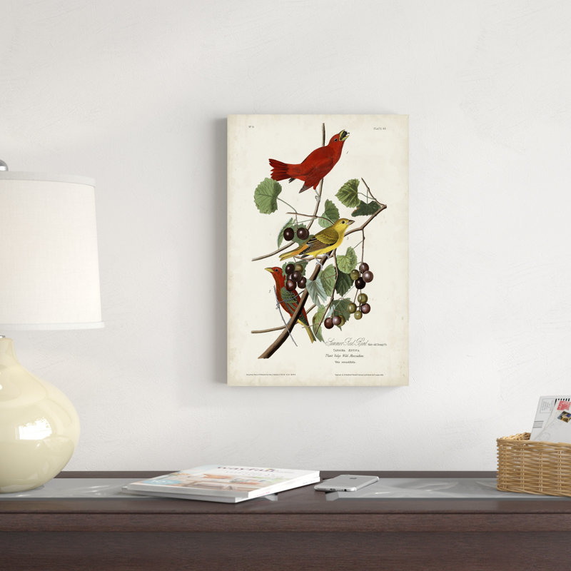 Pl 44, oiseau rouge d'été, H 18 po x l 12 po