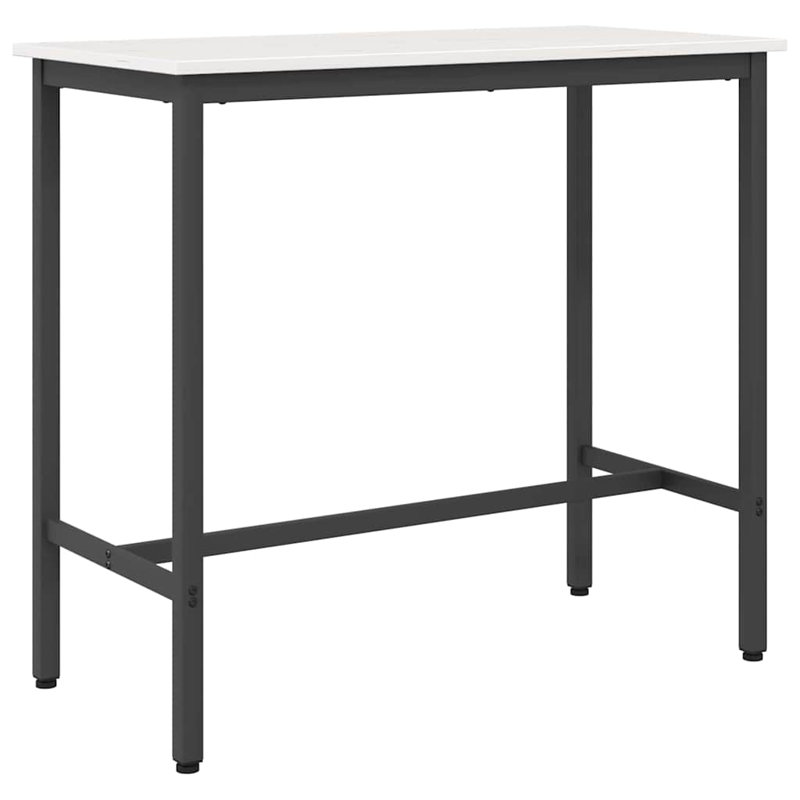 Metal Base Dining Table, White, 91cm H x 100cm W x 50cm D