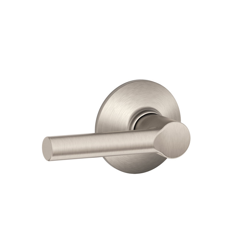 Broadway Passage Door Lever with Rosette, Satin Nickel