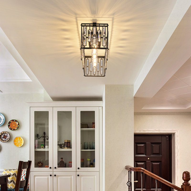 6 - Light 98.3cm Flush Mount, Matte Black