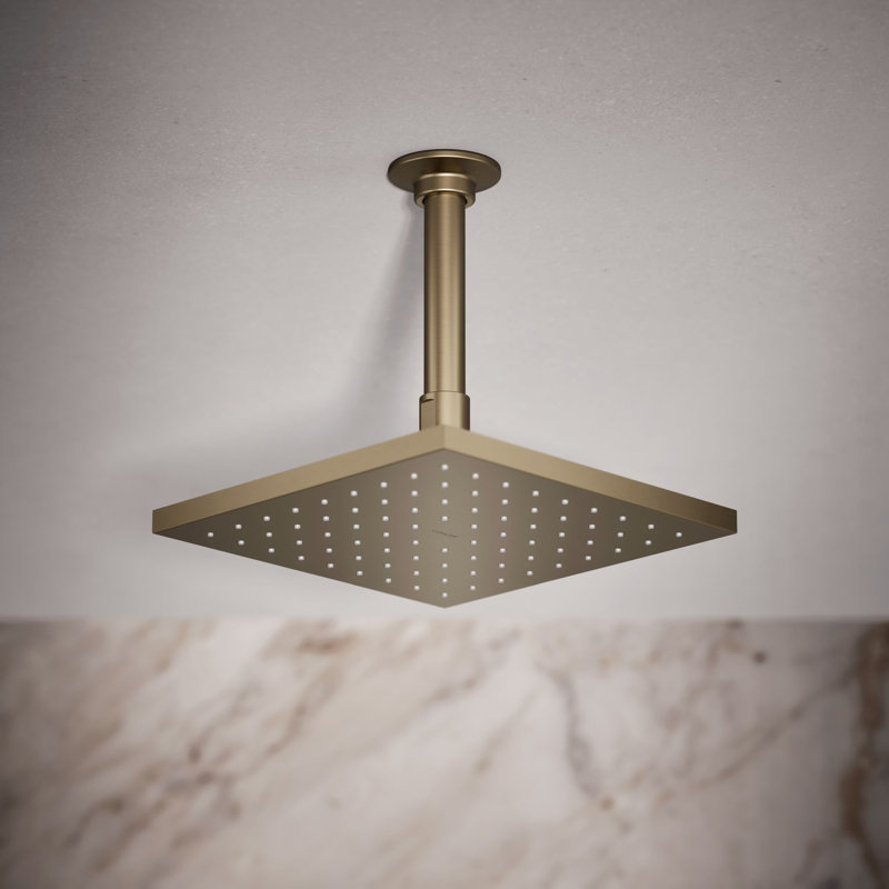 Pomme de douche à pluie Contemporary, Bronze, Carrée, 1,75 gallons par minute