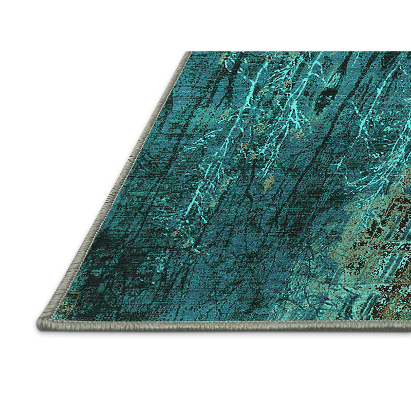 Wenyu Performance Abstract Indoor Rug, Rectangle 5' x 8'