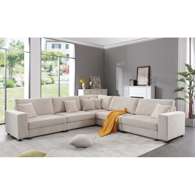 Canapé modulaire en L 108,5 po Newell, Beige