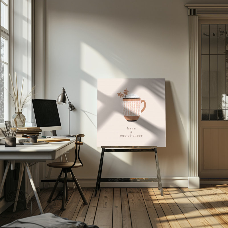 "Have a Cup of Cheer", art mural sur toile tendue, H 16 po x l 16 po