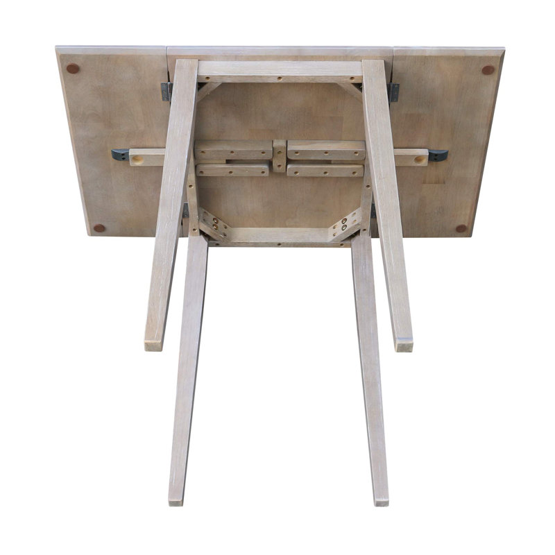 Table de salle à manger en bois massif, Gris délavé, Gris délavé