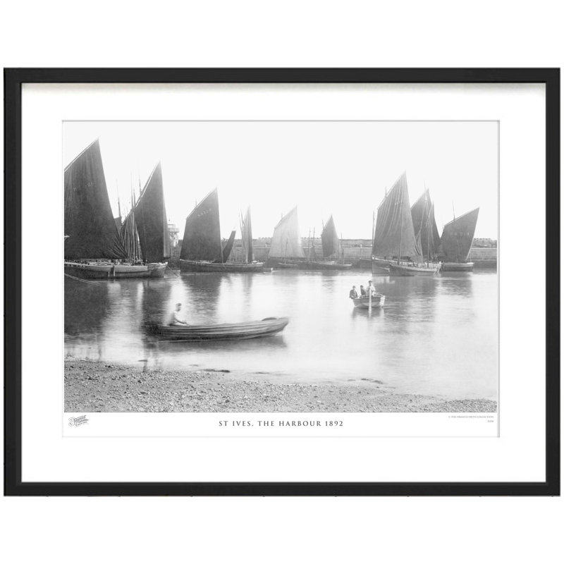 St Ives, The Harbour 1892 by Francis Frith - Single Picture Frame Print, 28cm H x 36cm W x 2.3cm D
