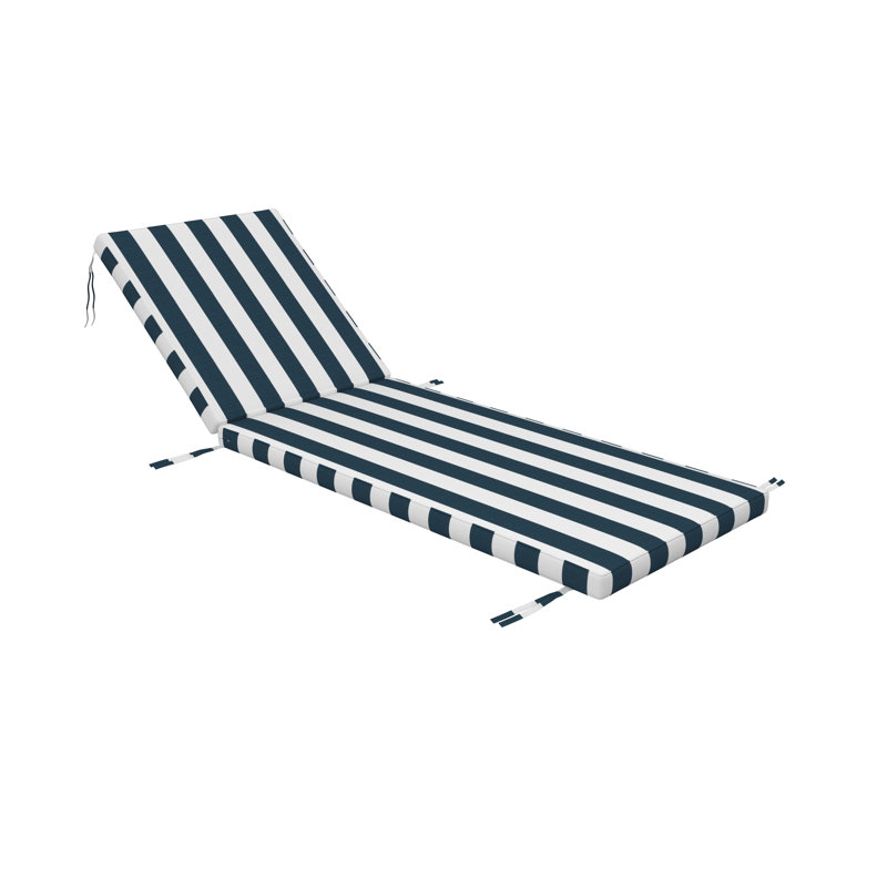 Outdoor Chaise Cushion With Sunbrella Fabric, 26" W x 80" D, Sunbrella® Refuge Indigo