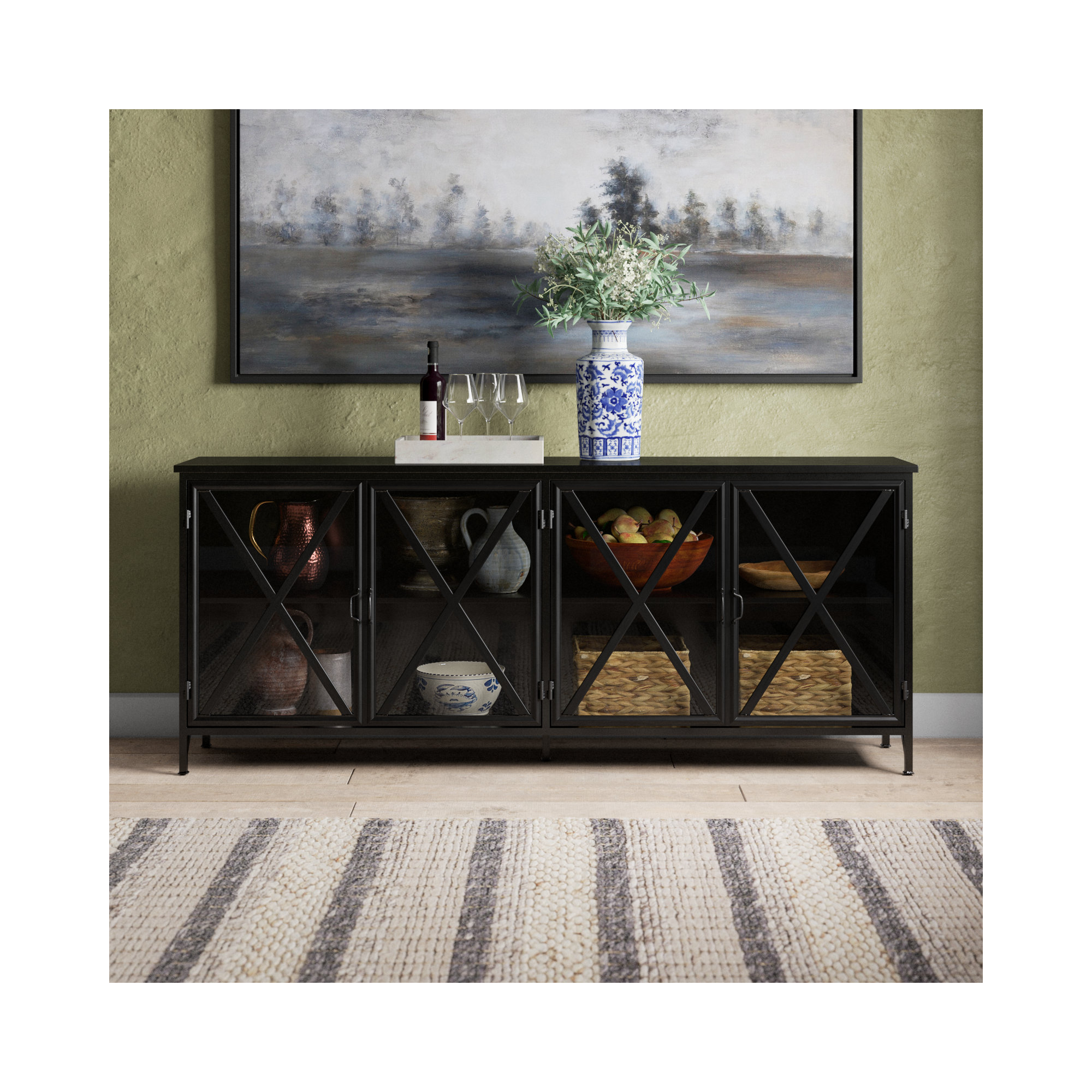 Tildon 79'' Sideboard, Black
