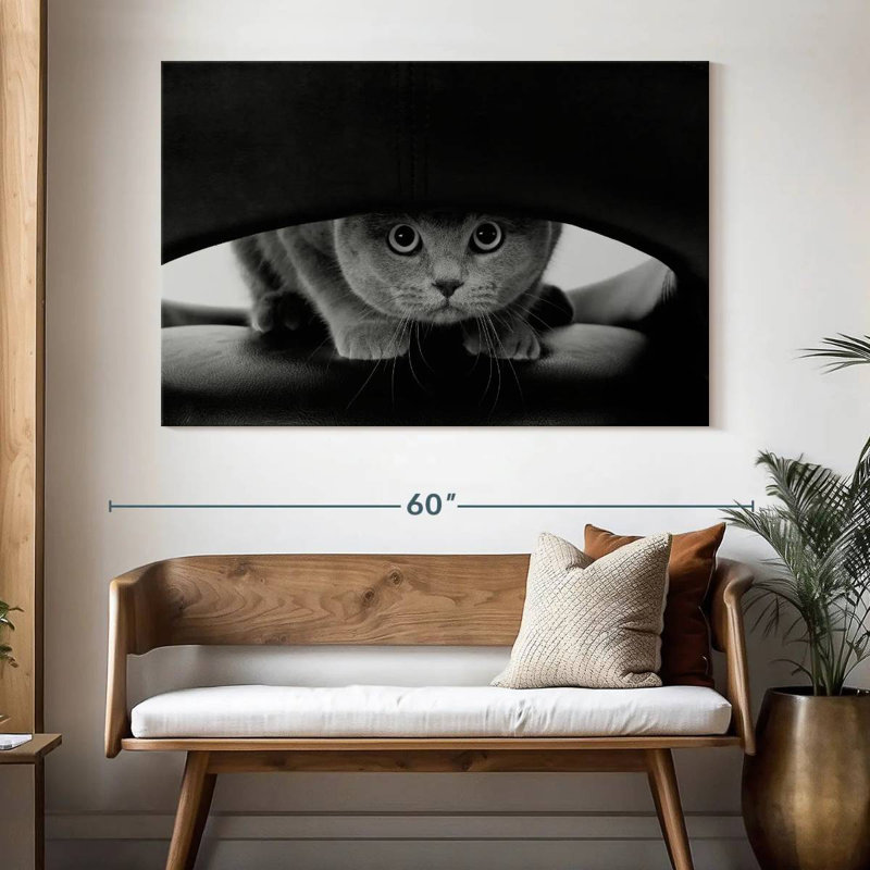 Brampt Peeking Cat, 34" H x 51" W