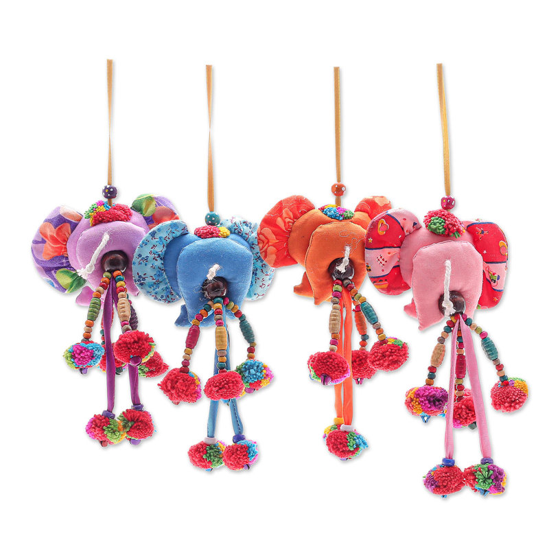 Ensemble d'ornement en mélange de coton 4 pièces Happy Parade