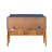 Modern Bank with Storage Unit, Atlantic Pine & Dark Blue, 43.3 x 33.5 x 15.7 inches | 100% Melamine Coated Particle Board | Hornbeam Legs, 18 mm Thickness | Stylish and Functional Seating for Home & Office-1953598153