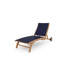Perrin Teak Outdoor Reclining Chaise Lounger with Rear Wheels-245531411
