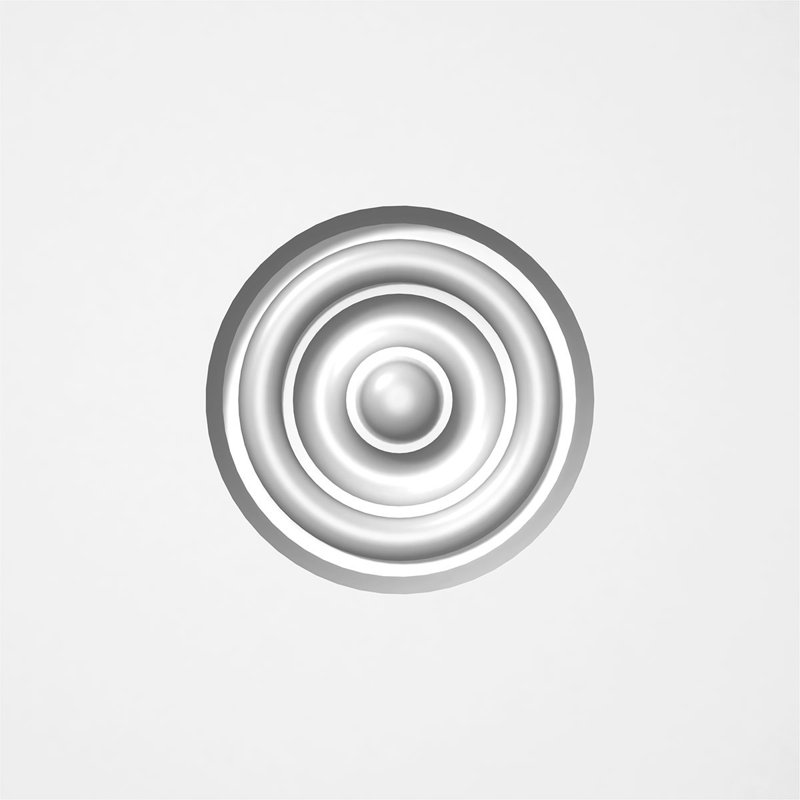 Standard Sedgwick Bullseye Rosette with Square Edge, 7" H x 7" W x 1" D