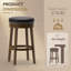 Tabouret de bar rembourré pivotant en bois massif-2042681858