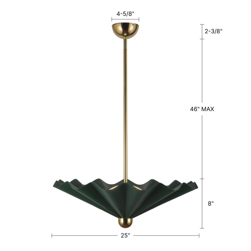 Furrow 25-in Red dimmable LED Pendant, Red, 25-in