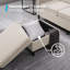 Canapé modulaire en lin de 78 po en L avec repose-pieds et poches latérales, beige-1327388355