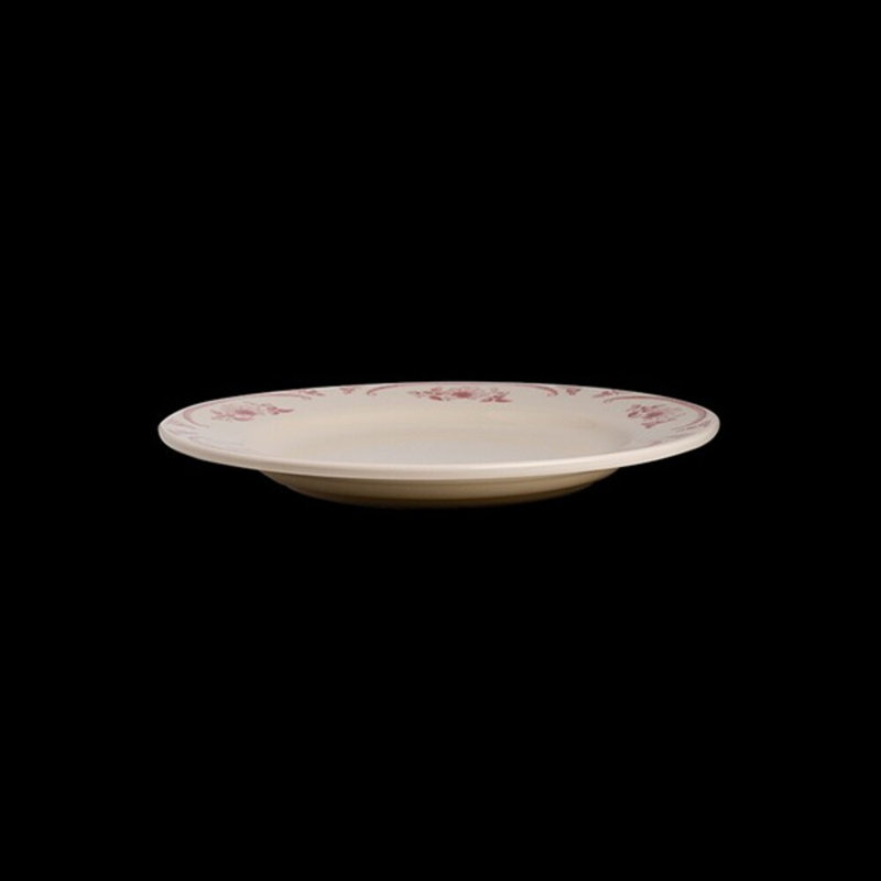AMERICAN ROSE Plate Rolled Edge, White/Pink