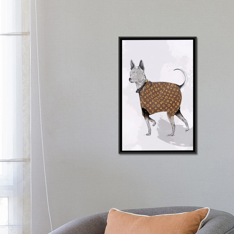 Orange jour’lv', reproduction sur toile tendue, Toile avec cadre noir, Pas de tapis, H 26 po x l 18 po x P 1,5 po