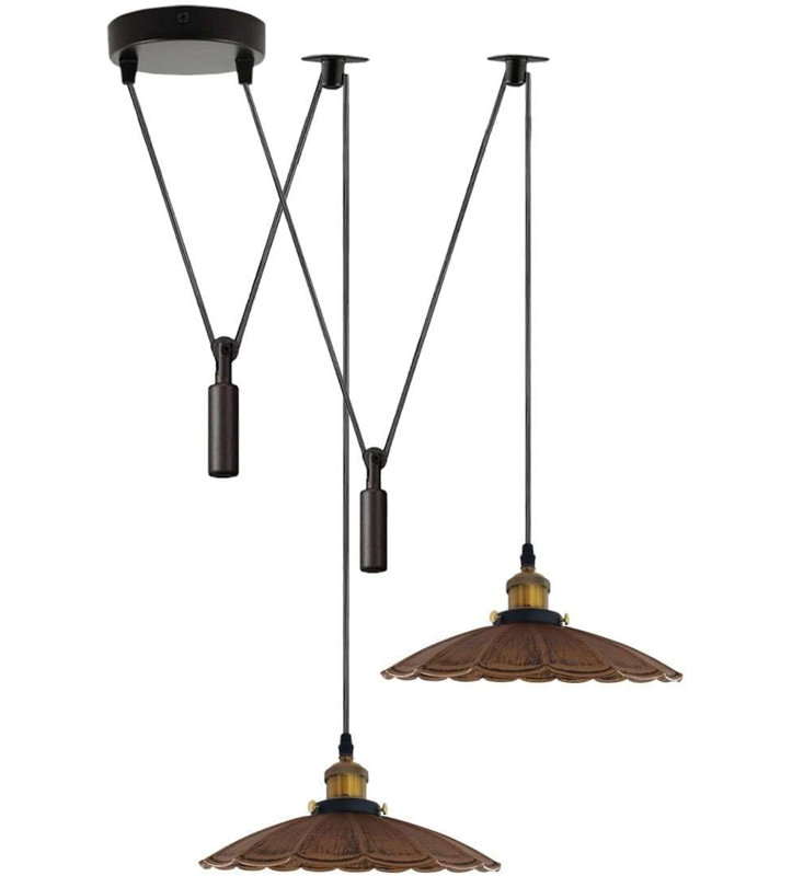 2 - Light Brushed Copper Umbrella Pendant