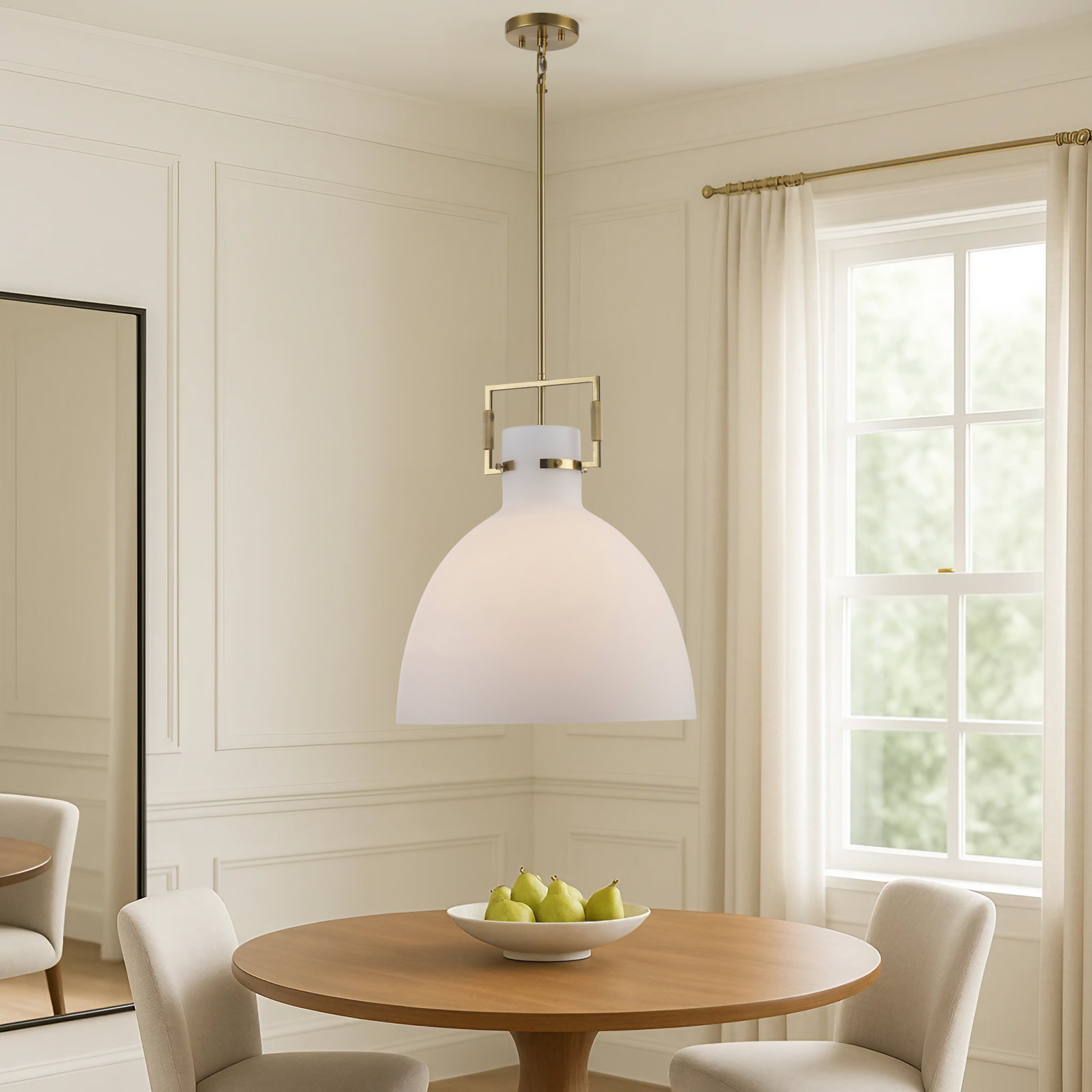 Miami Dimmable Dome Single Light Pendant, Antique Gold