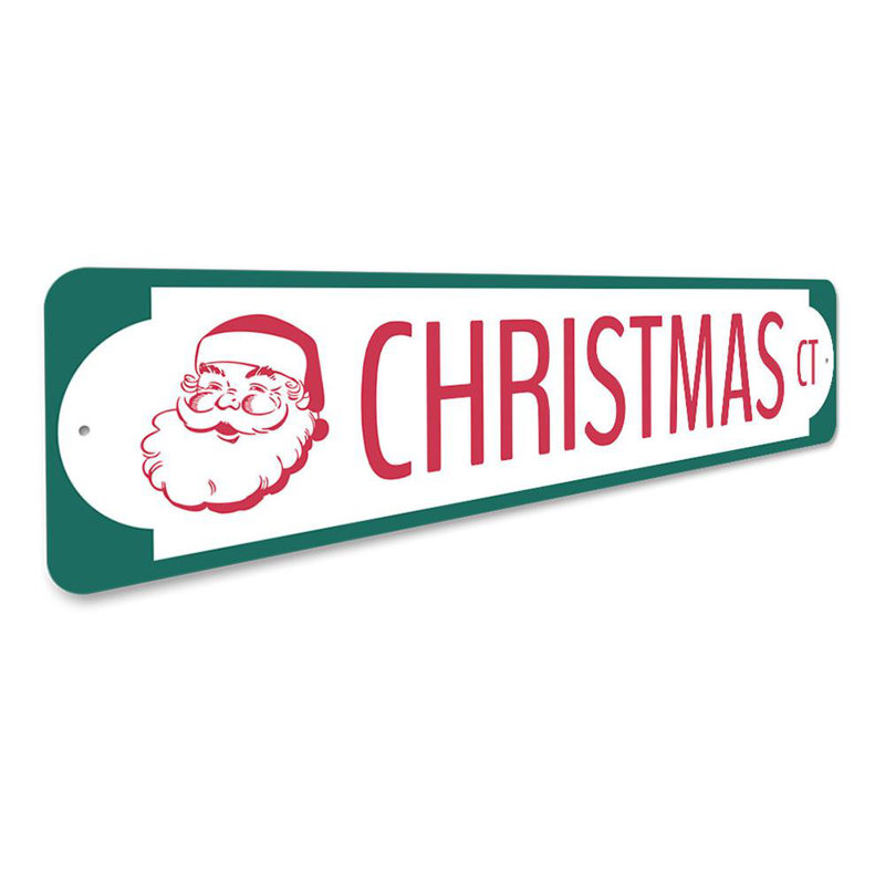 Enseigne de père Noël en aluminium, H 6 po x l 24 po x P 0,06 po