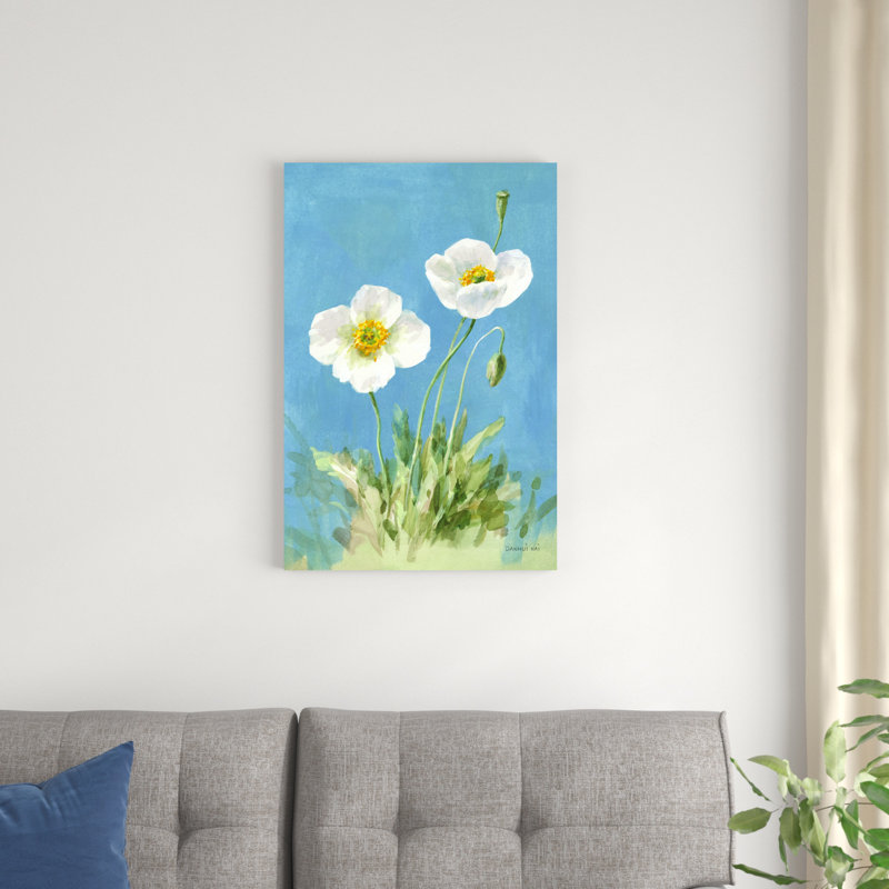 Coquelicots blancs I No Butterfly, H 30 po x l 20 po